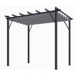 Pergola Aluminium Habrita Anthrazit 12m2 mit Schattierungsleine 280gr