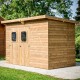 Abri de Jardin Theora en Bois massif Habrita 7,33 m2 avec Toiture Onduline