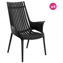 Juego de 4 Sillones Vondom Ibiza Revolution Black Manta