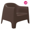 Conjunto de 4 Cadeiras de Salão Sólido Vondom bronze