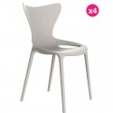 Set van 4 stoelen Love Vondom Cala ongebleekt