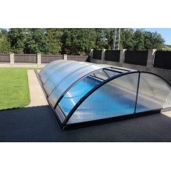 Pool-Schutz aus Anthrazit Aluminium und Polycarbonat 380 x 854 x 132