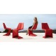 Lot de 4 Chaises Vondom Voxel Futuristes Blanc