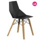 Lot de 4 Chaises Vondom Faz Wood2 Noir Pieds Chêne