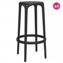 Juego de 4 taburetes de Bar Brooklyn Vondom altura del asiento 76 negro