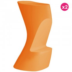 Set di 2 Sgabelli Da Bar Vondom Moma Altezza seduta Alta 74 arancio