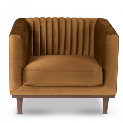 Fauteuil in Velvet Caramel Mante KosyForm