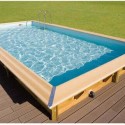 Pool Holz Ubbink Linea 350x650 H140 Liner Blau