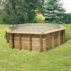 Pool Holz Ubbink Océa 580 H130cm Liner Beige Sand