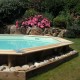 Piscine Bois Ubbink Océa 580 H130cm Liner gris