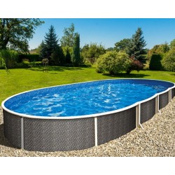 Schwimmbad Azuro Round Graphite-weiß 360x120