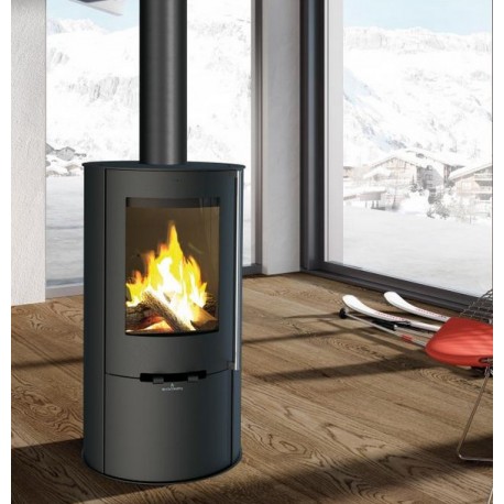 Poêle à bois rond Bronpi Dover 9kW avec Bûcher