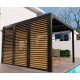 Pergola bioclimatica Habrita alluminio 2 lati ventose finto legno 10,80 m2