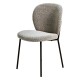 Lot de 2 Chaises Repas effet laine bouclette blanche Piétement Métal Noir Bala VeryForma