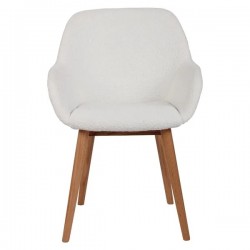 Set of 2 Armchairs Meal Tea effect White loop with VeryForma solid oak base.