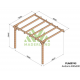 Pergola adossée en bois brut Andorra 4x3m 12m2