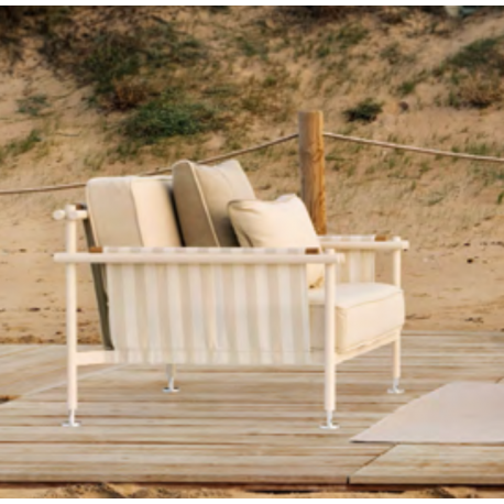 Fauteuil Lounge Hamptons alluminium écru Vondom