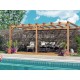 Pérgola adosada en madera en bruto Palma 5x3m 15m2