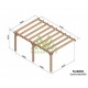 Sevilla 6x4m 24m2 Pérgola de pared de madera en bruto