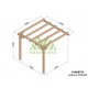 Pergola adossée en bois brut Andorra 3x3m 9m2