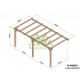 Pergola adossée en bois brut Cadiz 6x3m 18m2