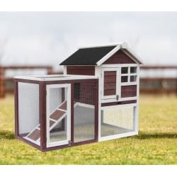 Wooden Garden Chicken Coop 2-3 Habrita Hens 0.62m2 Two-Body