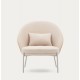 Beige Chenille Armchair and Beige Metal Legs Amy VeryForma