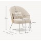 Beige chenille fauteuil en beige metalen poten Amy VeryForma