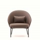 Brown synthetic leather armchair with black metal legs Amy VeryForma