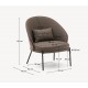 Brown synthetic leather armchair with black metal legs Amy VeryForma