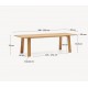 Extendable Rectangle Table 200 to 250x95 Lena VeryForma Natural Wood