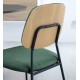 Set van 4 Linda VeryForma Green chenille metalen stoelen en kussen