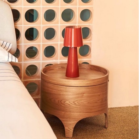 Bedside table wood round ash 55 Ovia VeryForma