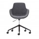 Dark grey and aluminium office chair with matt black finish Tisia VeryForma