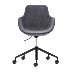 Dark grey and aluminium office chair with matt black finish Tisia VeryForma