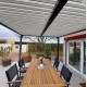 Bioclimatic pergola anthracite aluminium 10,80m2 with curtain Habrita