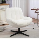 Ena Fabric White Swivel Armchair VeryForma