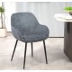 Set van 2 eetkamerstoelen Ibis Grey Chenille Stof Metalen Poten VeryForma