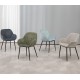 Set van 2 eetkamerstoelen Ibis Grey Chenille Stof Metalen Poten VeryForma