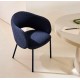 Set van 2 Aina stoelen in blauwe chenille stof en metaal VeryForma