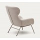 Lina fauteuil in beige chenille stof en VeryForma staal