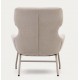 Lina armchair in beige chenille fabric and VeryForma steel